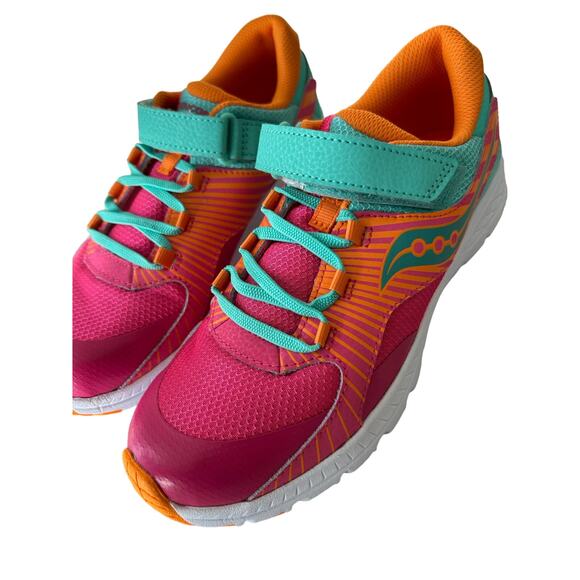 Saucony Kids Velocer A/C Sneaker Pink Turquoise Athletic Shoes 5.5W - Picture 6 of 9